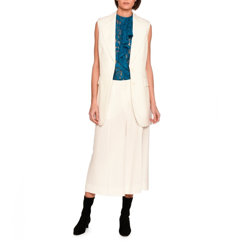 Stella McCartney Becka Single-Breasted Jacket Vest, Off White, Size 12 - Picture 14 of 16